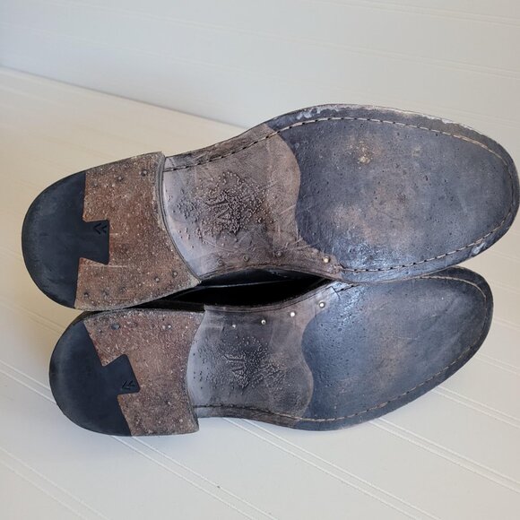 John Varvatos Leather Dress Shoes Wingtip Brogue Oxfords Grey Made in Italy - Picture 10 of 15